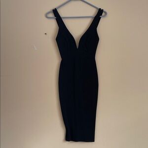 Lulu's Classic Black Midi Dress
